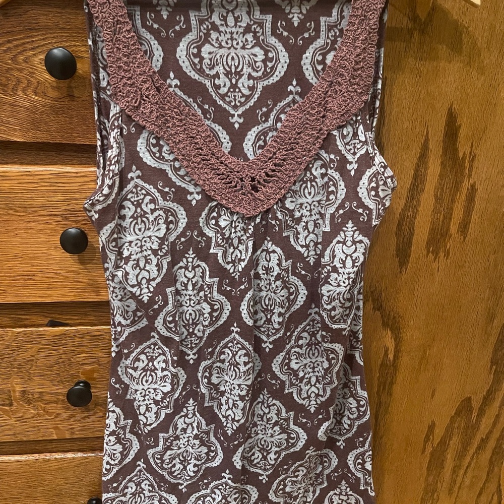 Maurices White Cream Embellished Fitted Tank Top